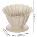 Cremefarbene Deko-Schale aus Blech in Blütenkelchform, 9 cm | Floristik24.at