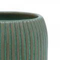 Floristik24 Keramik Vase mit Rillen Keramikvase Hellgrün Ø13cm H20cm