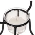 Kerzenhalter Rentier aus Metall mit Teelichtglas schwarz 28 cm für Innenbereich | Floristik24.at