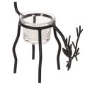 Floristik24 Kerzenhalter Rentier aus Metall mit Teelichtglas, 15 cm, Schwarz