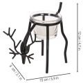 Kerzenhalter Rentier aus Metall mit Teelichtglas, 15 cm, Schwarz | Floristik24.at