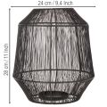 Kerzenhalter Schwarz aus Metall, Ø24cm, H28cm, moderne Drahtkorb-Laterne | Floristik24.at