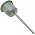 Floristik24 Kerzenhalter zum Stecken Shabby Chic Grau Ø3cm H8,5cm 8St