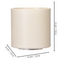 Magnetische Kerzenhalter aus Metall für dicke Stabkerzen Ø 4 cm 4 Stück taupe-creme | Floristik24.at