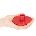 Kerzenhalter aus Metall Rot kompakt 10cm für Stabkerzen 2er Set | Floristik24.at