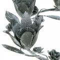 Floristik24 Kerzenhalter Blütenring Metall Ø23cmH7cm grau