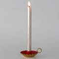 Floristik24 Kerzenhalter mit Griff Emaille-Optik Rot, Gold Ø13cm H4,4cm