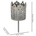Teelichthalter mit Dorn aus Metall Häuser-Design 6 cm Ø 2er-Set | Floristik24.at