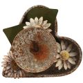 Floristik24 Kerzenständer Metall Herz mit Blumen Teelichthalter Vintage Rost 14×13cm