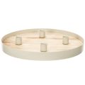 Floristik24 Rundes Kerzentablett aus Holz für vier Stabkerzen, 30 cm