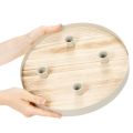 Rundes Kerzentablett aus Holz für vier Stabkerzen, 30 cm | Floristik24.at