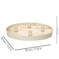 Rundes Kerzentablett aus Holz für vier Stabkerzen, 30 cm | Floristik24.at