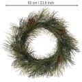 Künstlicher Kiefernzweig-Kranz mit Zapfen 60 cm Grün | Floristik24.at