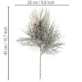 Künstlicher Kiefernzweig mit Zapfen und Schneeeffekt 40cm Grün-Braun | Floristik24.at