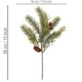 Künstlicher Weihnachtszweig mit Tannenzapfen 38cm Grün | Floristik24.at