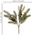 Künstlicher Tannenzweig mit Zapfen 41 cm Grün | Floristik24.at