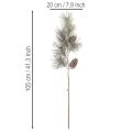 Künstlicher Kiefernzweig mit Zapfen und langen Nadeln 105 cm Grün Braun | Floristik24.at