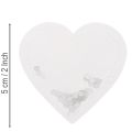 Konfettiherzen aus Papier 5cm Weiß Silber 24 Stück | Floristik24.at