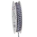Floristik24 Geschenkband Kordel aus Polyester gestreift 3 mm Weiß-Blau 20 m für Dekoration und Bastelarbeiten