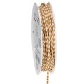 Floristik24 Geschenkband Kordel zweifarbig 3mm 20m Hellbraun und Creme
