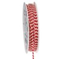 Floristik24 Kordel aus Polyester 3mm Rot-Weiß Zickzack 20m für Basteln und Verpacken