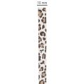 Geschenkband Baumwolle Leopardenmuster 10 mm 100 m cremeweiß | Floristik24.at