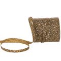 Floristik24 Kräuselband aus Baumwolle mit Leopardenmuster 10 mm x 100 m für den Innenbereich