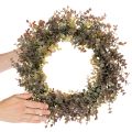 Künstlicher Eukalyptuskranz rund 45 cm Grün-Braun für Herbstdekoration | Floristik24.at