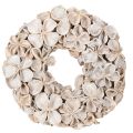 Floristik24 Trockenblumenkranz Landlotus 35cm geweißte Blüten