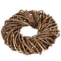 Runder Kranz aus Naturzweigen und Rattan, 35 cm, Braun | Floristik24.at