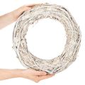 Türkranz aus Holzzweigen 40 cm geweißte Oberfläche | Floristik24.at