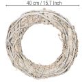 Türkranz aus Holzzweigen 40 cm geweißte Oberfläche | Floristik24.at