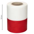 Kranzband Moiré Weiß-Rot 125mm x 25m aus 100% Acetat | Floristik24.at
