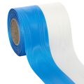 Floristik24 Kranzband Taft Moiré Blau-Weiß 100mm Dekoband