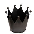 Floristik24 Kleine Metallkrone 10 cm Schwarz für Dekoration im Innenbereich