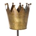 Floristik24 Deko-Krone Metall auf Stab 73cm Vintage-Gold für Innenbereich