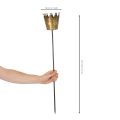 Deko-Krone Metall auf Stab 73cm Vintage-Gold für Innenbereich | Floristik24.at