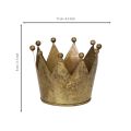 Goldene Deko-Krone aus Metall, 11 cm Durchmesser, Vintage-Optik | Floristik24.at