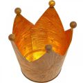Teelichthalter Krone Rost Gold Optik Metall Deko H11cm | Floristik24.at