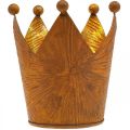 Teelichthalter Krone Rost Gold Optik Metall Deko H11cm | Floristik24.at