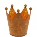 Floristik24 Teelichthalter Krone Rost Gold Optik Metall Deko H10cm
