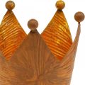 Teelichthalter Krone Rost Gold Optik Metall Deko H10cm | Floristik24.at