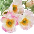 Floristik24 Künstliche Mohnblumen Deko Seidenblumen Rosa Pink 42cm 4St