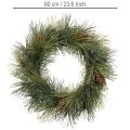 Künstlicher Kiefernzweig-Kranz mit Zapfen 60 cm Grün | Floristik24.at