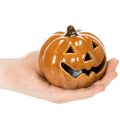 Keramik Kürbis LED Dekoration Orange 10 cm für Innenbereich | Floristik24.at