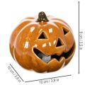 Keramik Kürbis LED Dekoration Orange 10 cm für Innenbereich | Floristik24.at