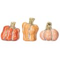 Floristik24 Kleine Keramik-Dekokürbisse im 3er-Set, 5 cm, Orange