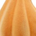 Floristik24 Deko Kürbis gekrümmt Orange beflockt Künstlicher Zierkürbis 18cm