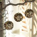 Weihnachtskugeln Kunststoff Leopard Muster mit Glitzer 7cm 3 Stück | Floristik24.at