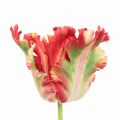 Floristik24 Kunstblume, Papagei Tulpe Rot Gelb, Frühlingsblume 69cm
